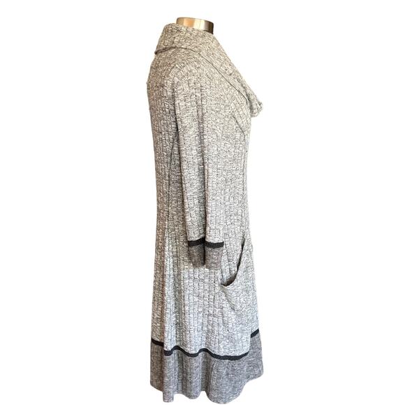 Robbie Bee Gray Cowl Neck Sweater Dress Knee Length Lagenlook Sz XL Career Fall - Picture 6 of 12